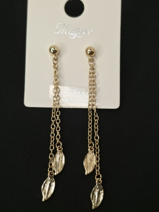 Mayrev Jewelry - 💫3x25$ Gold Tone Leaf Chain Drop Earrings Hypoalergenic 3" New